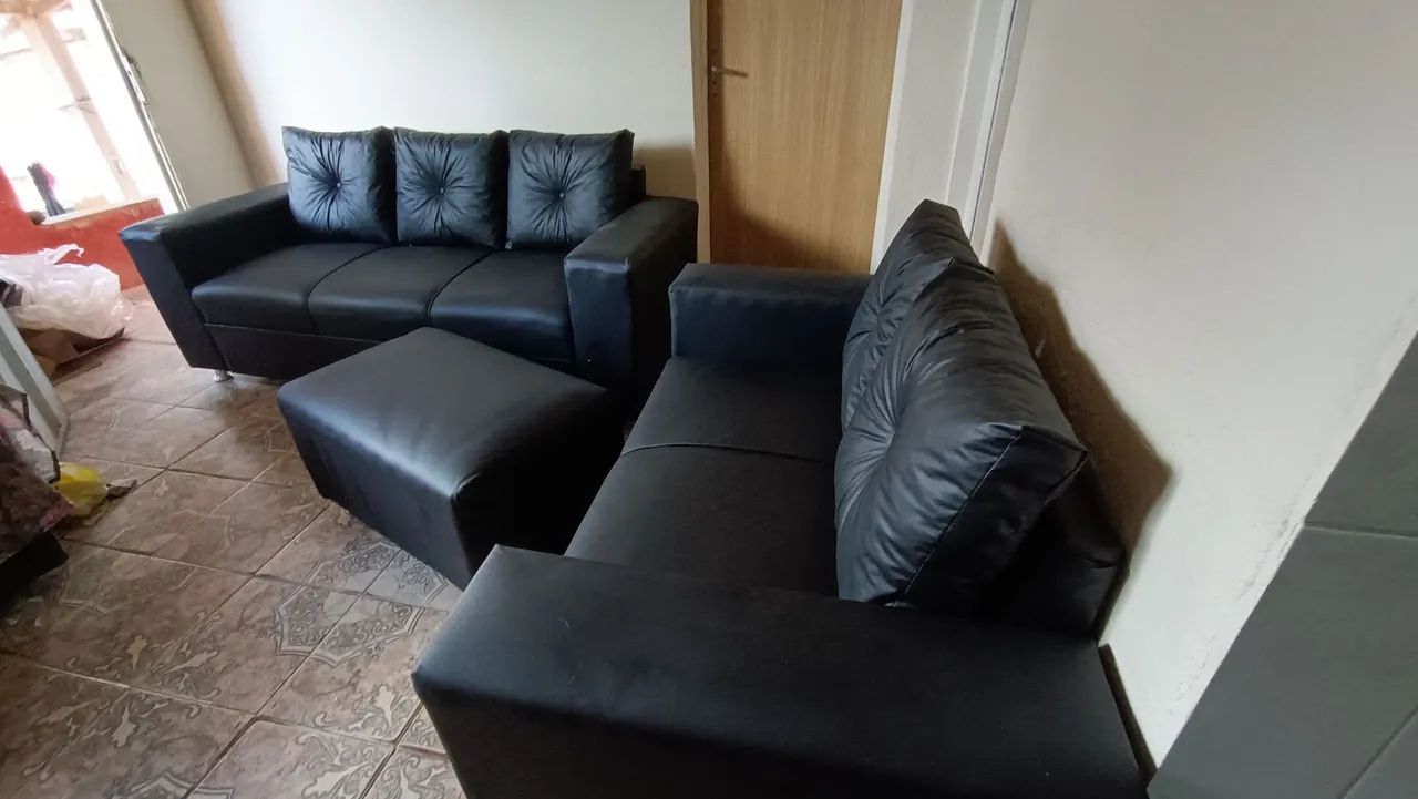 Conjunto de sofá no courino  - Foto 3