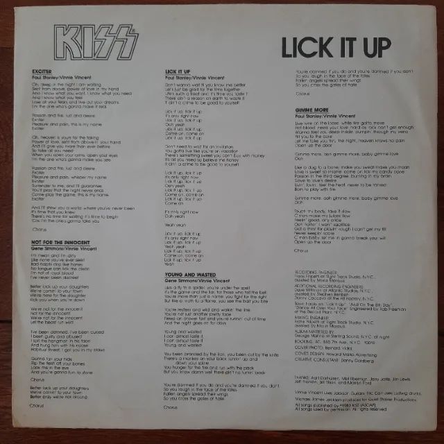 LP Disco de Vinil Kiss Lick it Up Original C/ Encarte 1983 - Foto 3
