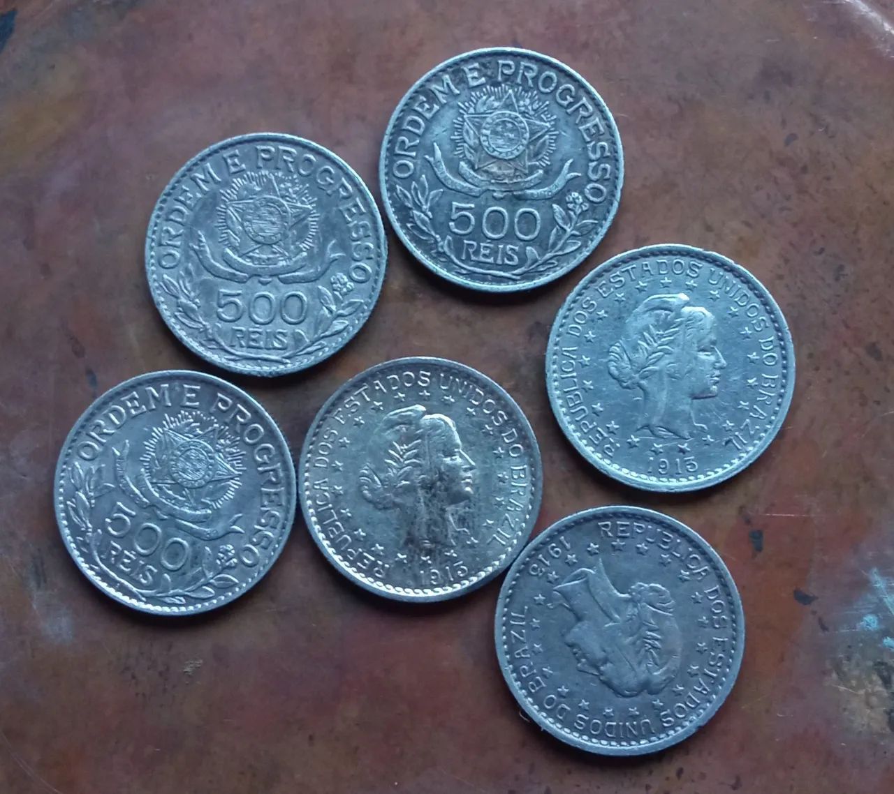Cinco moedas antigas Rs$500 prata 900 - Foto 3