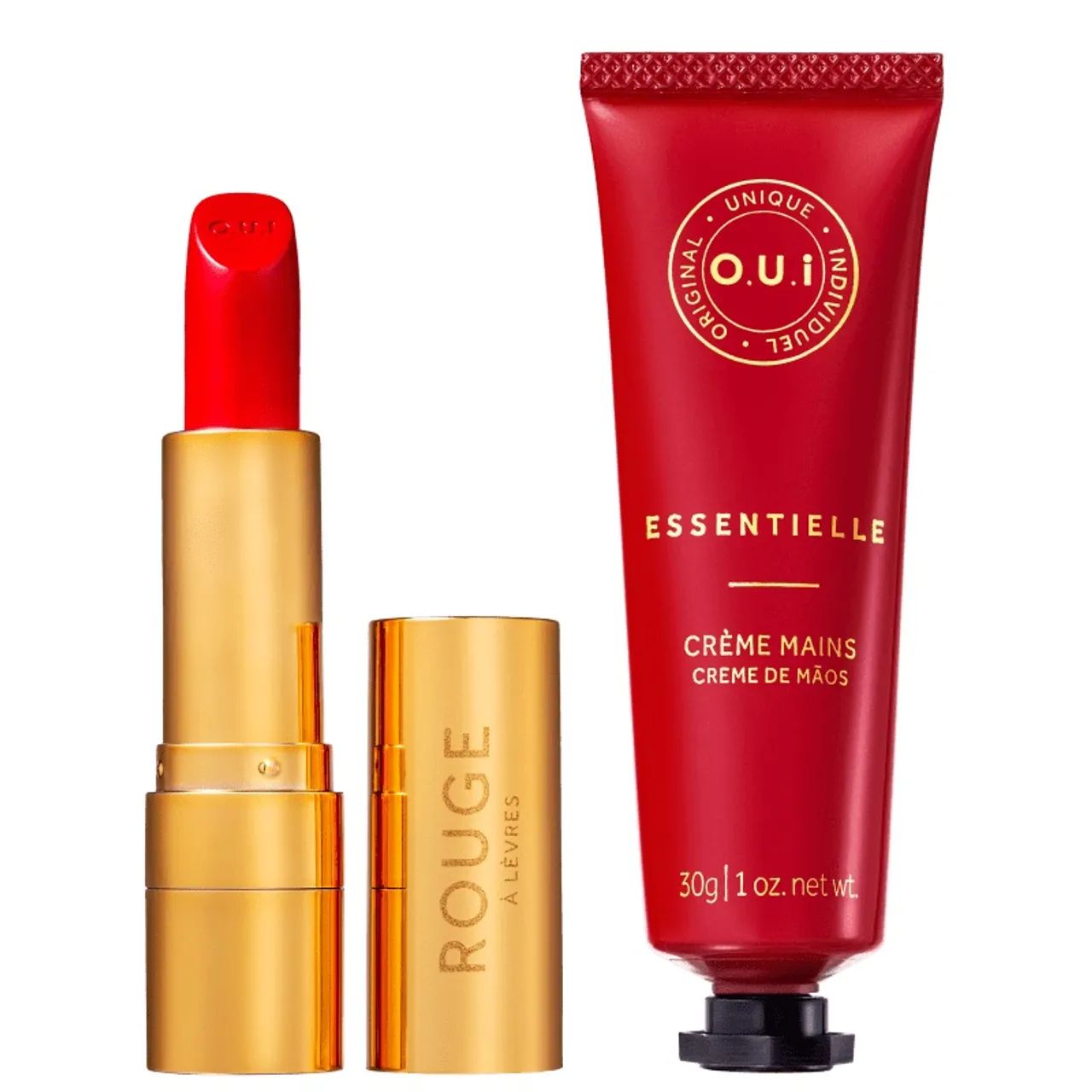 Kit O.U.i Rouge Luxe Essentielle - Batom 3,5g + Creme de Mãos 30g