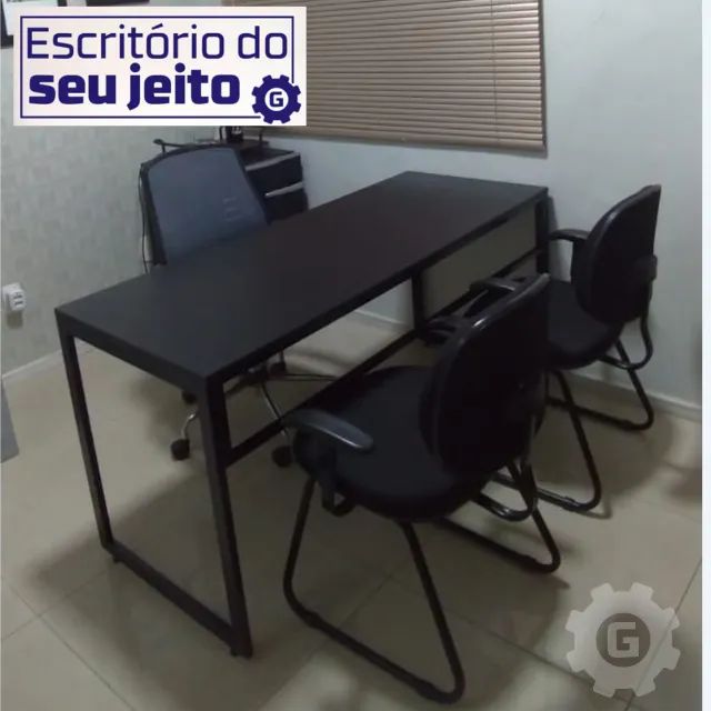 Escrivaninha Reforçada 1,5m NOVA Mesa Industrial Multiuso Computador Notebook Escritório  - Foto 3
