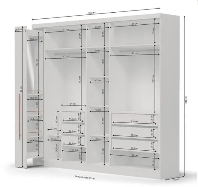 Aceito ofertas - Guarda-roupa Kappesberg - 6 Portas - Foto 3