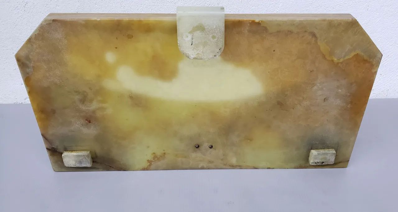 Tinteiro de pedra alabastro antigo ler descrição  - Foto 5