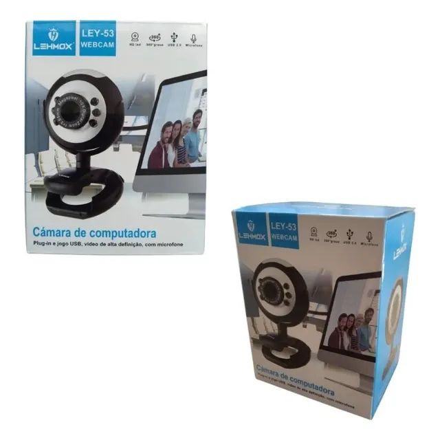 Webcam Lehmox Ley-53 Luz Led 360°g Hd 720p Usb Microfone - Foto 4