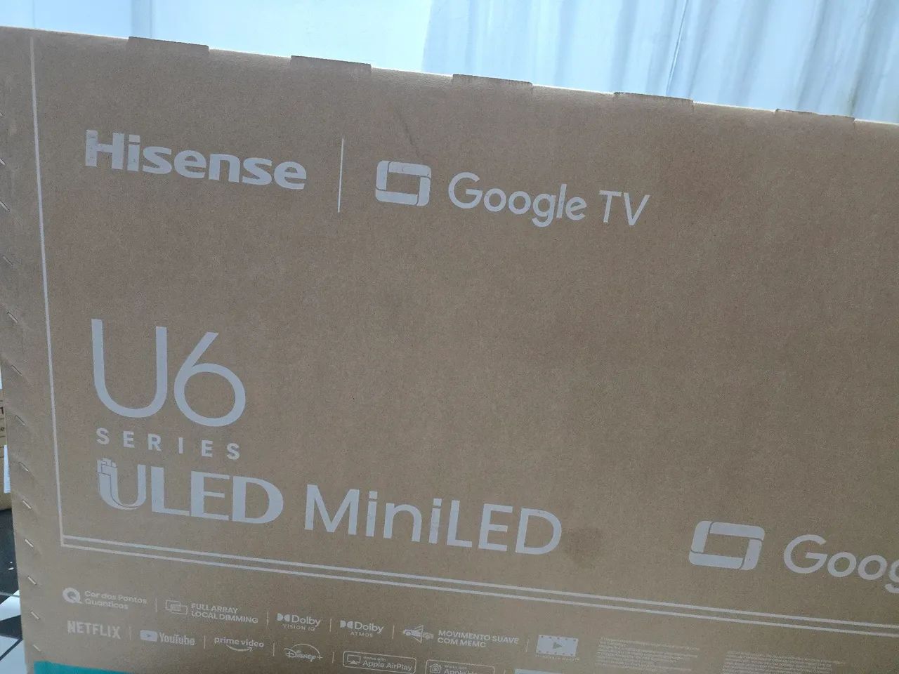  Smart TV 55" U6N Hisense Mini-LED 4K 55" Polegadas Google TV + Nota Fiscal + Garantia - Foto 4