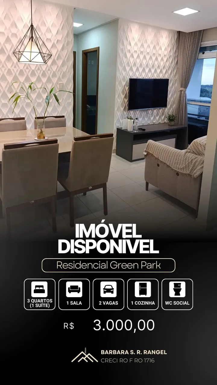 Lindo apartamento mobiliado 2 quartos