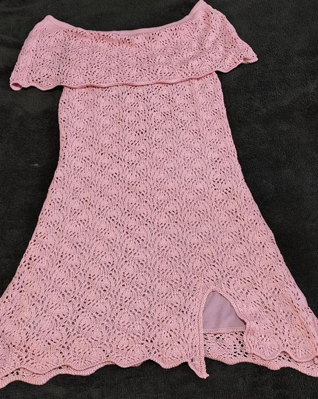 Vestido de Tricô Rosa com Detalhes - Foto 4