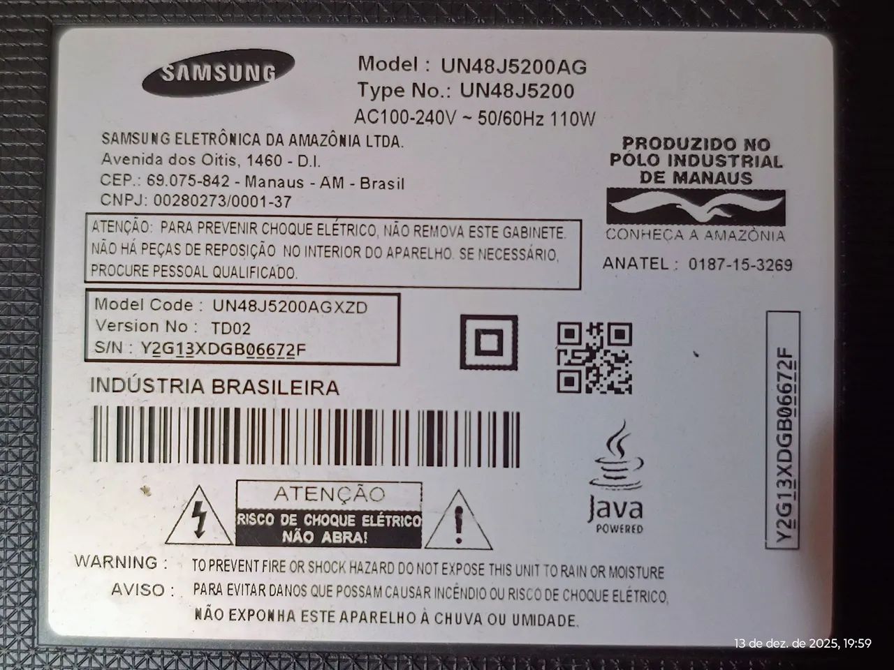 Placa da Fonte TV Samsung UN48J5200AG - Foto 3