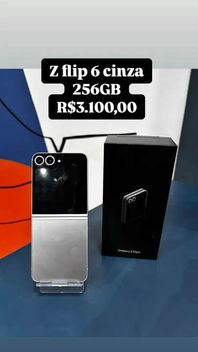 Samsung Galaxy Z Flip 6 / 256GB / Cinza / impecável loja Fisica em Rio Preto/ R$3.100,00