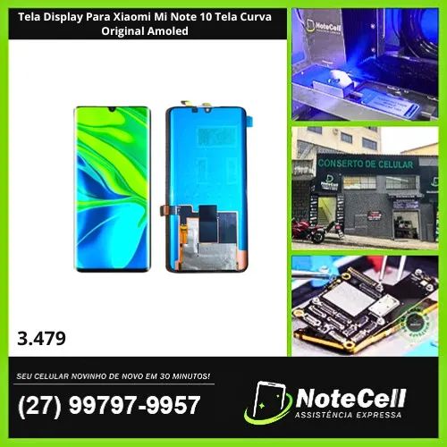 Tela Display Para Xiaomi Mi Note 10 Tela Curva Original Amoled- Instada em 30m!