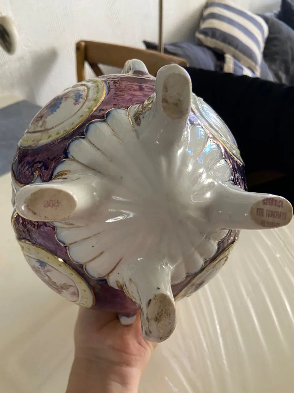 Ânfora antiga de porcelana policromada, - Foto 5