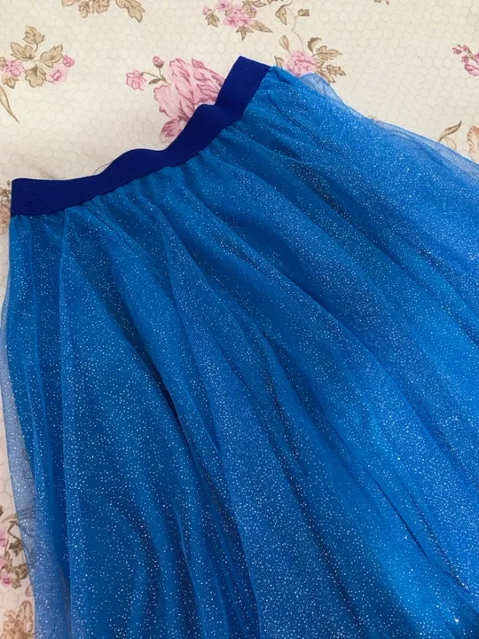 Saia de Tule Azul com Glitter