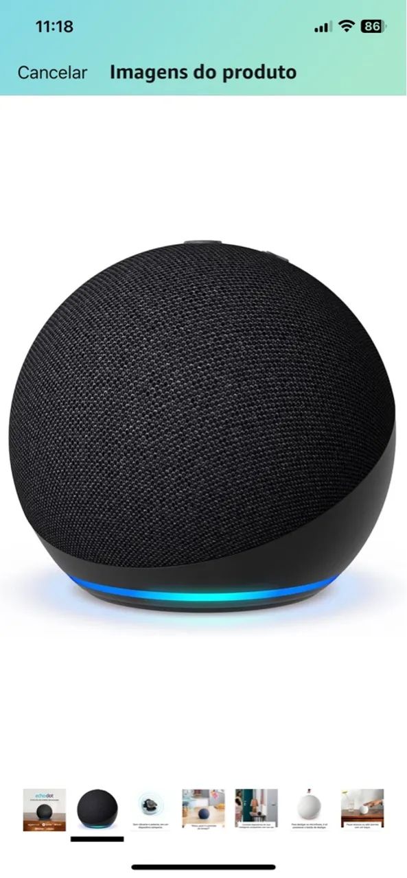 Amazon Echo Dot Ultima geração- Preto - Foto 3