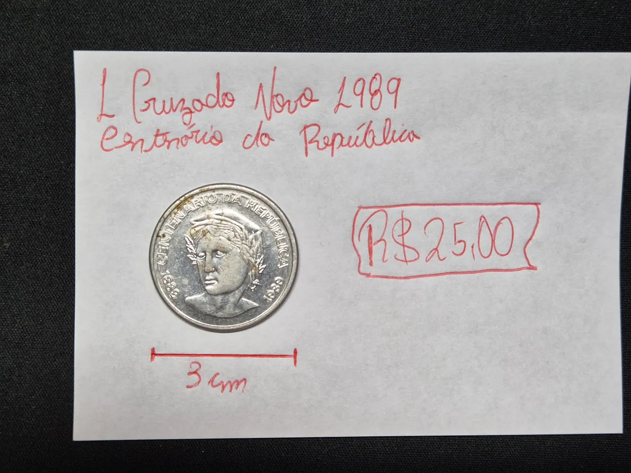 Moeda 1 Cruzado Novo 1989 - Centenárioda República