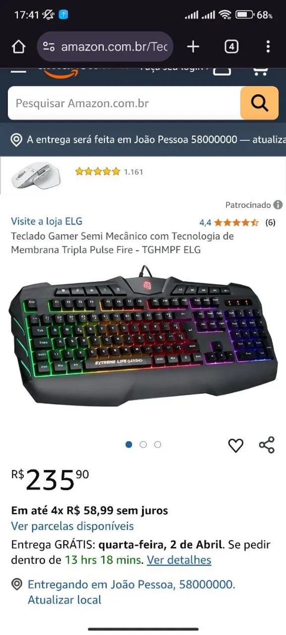 Teclado e mouse gamer - Foto 3