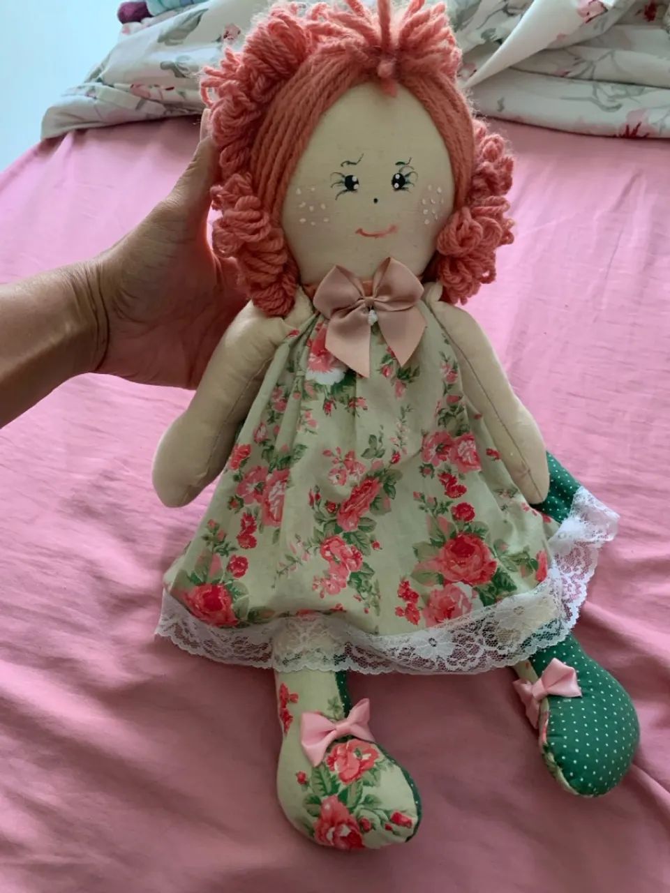 Lote bonecas de pano + urso mamãe/bebê - Foto 3