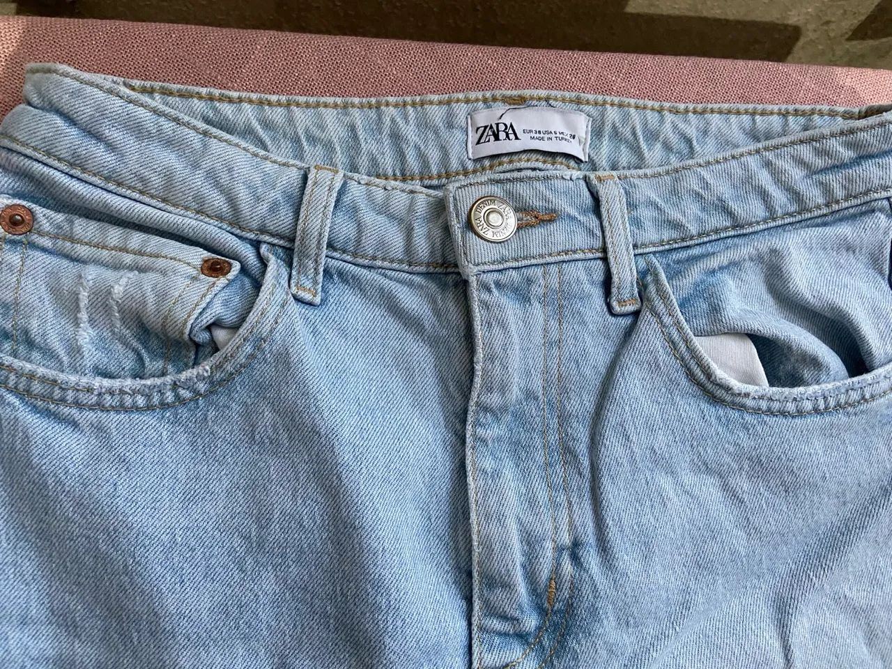 Calça Jeans Zara Azul Claro - Tamanho 38