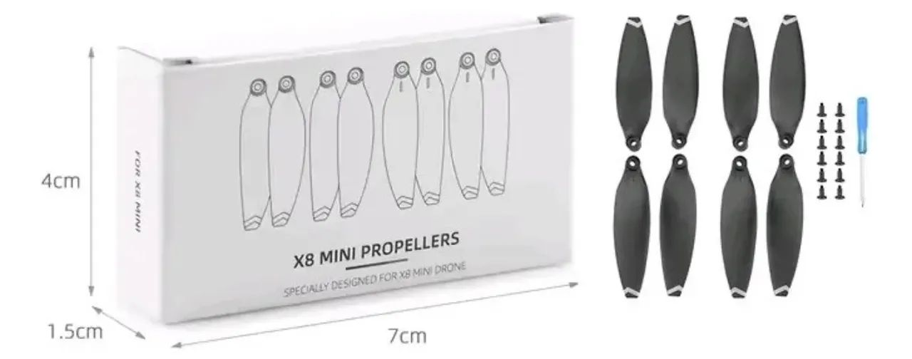  Kit Hélices para drones FIMI X8 MINI e V2 8 unidades +Parafusos+Chave - Foto 2