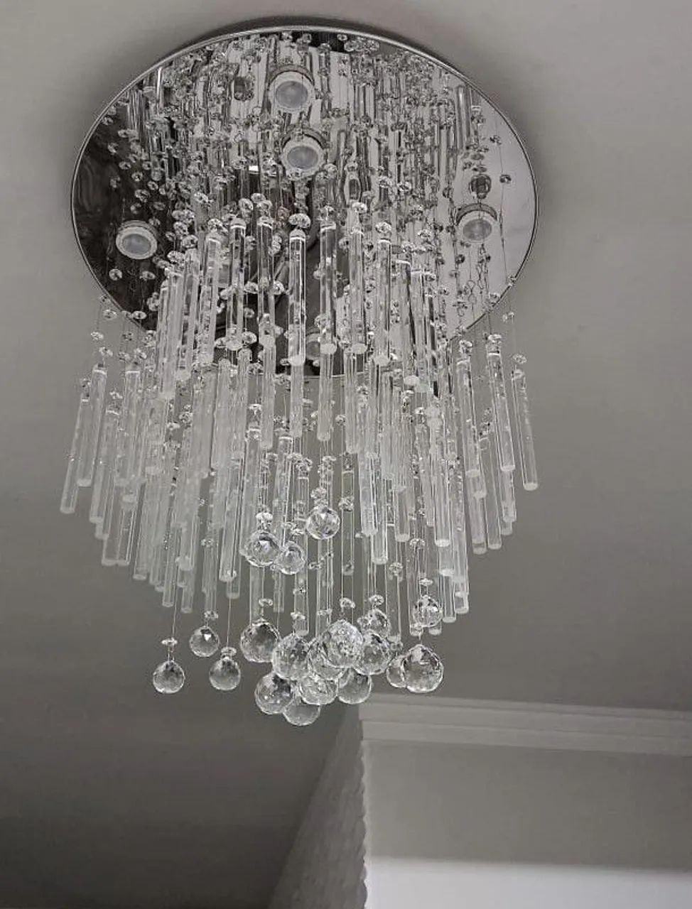 Lustre de Cristal de sete lâmpadas GU10, com 60cm de diâmetro. - Foto 4