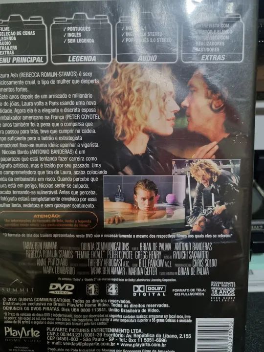 Femme Fatale - DVD - Antonio Banderas e Rebecca Romijn - DVD, Blu