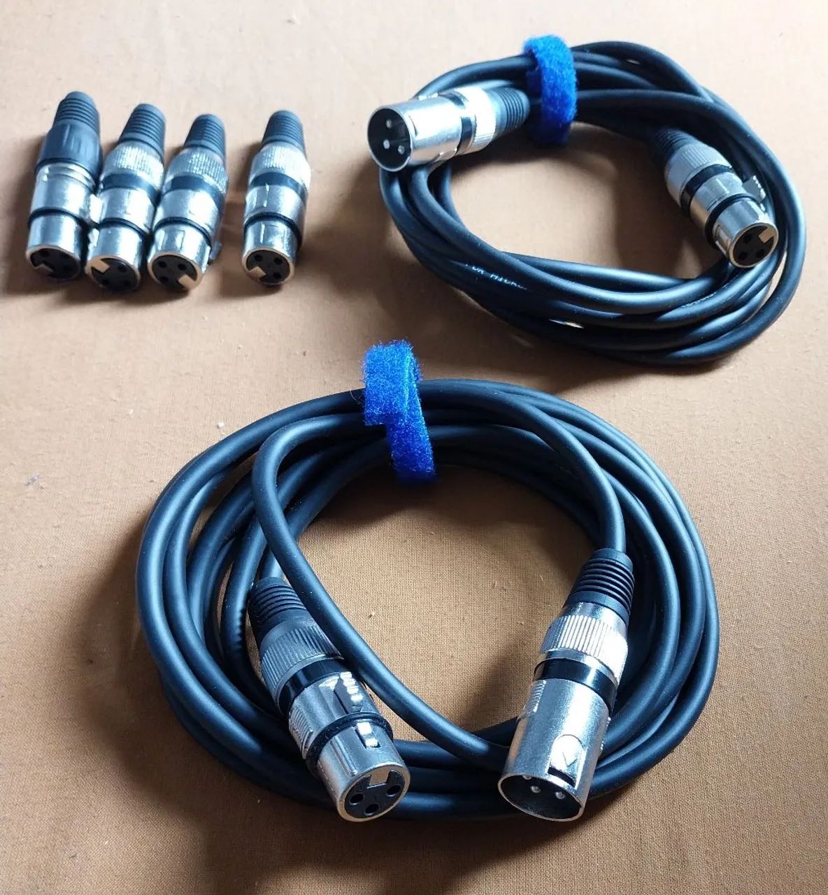 Kit de componentes de cabos e conectores de áudio novos