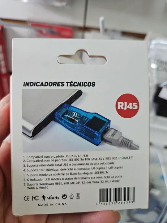 Placa de Rede USB RJ45 Kapbom - Nova - Foto 2