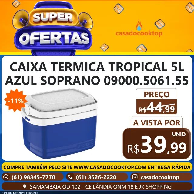 CAIXA TERMICA TROPICAL 5L AZUL SOPRANO 09000.5061.55