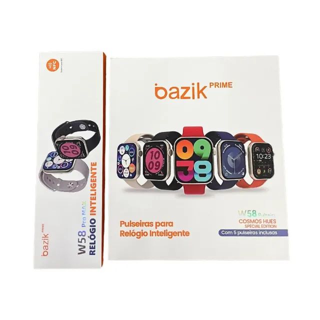 Relógio Smartwatch Inteligente NFC W58 Pro Max Com 5 Pulseiras