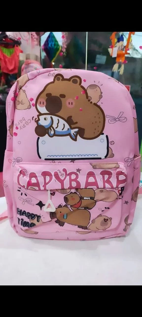 Mochila Capivara Rosa - Happy Time