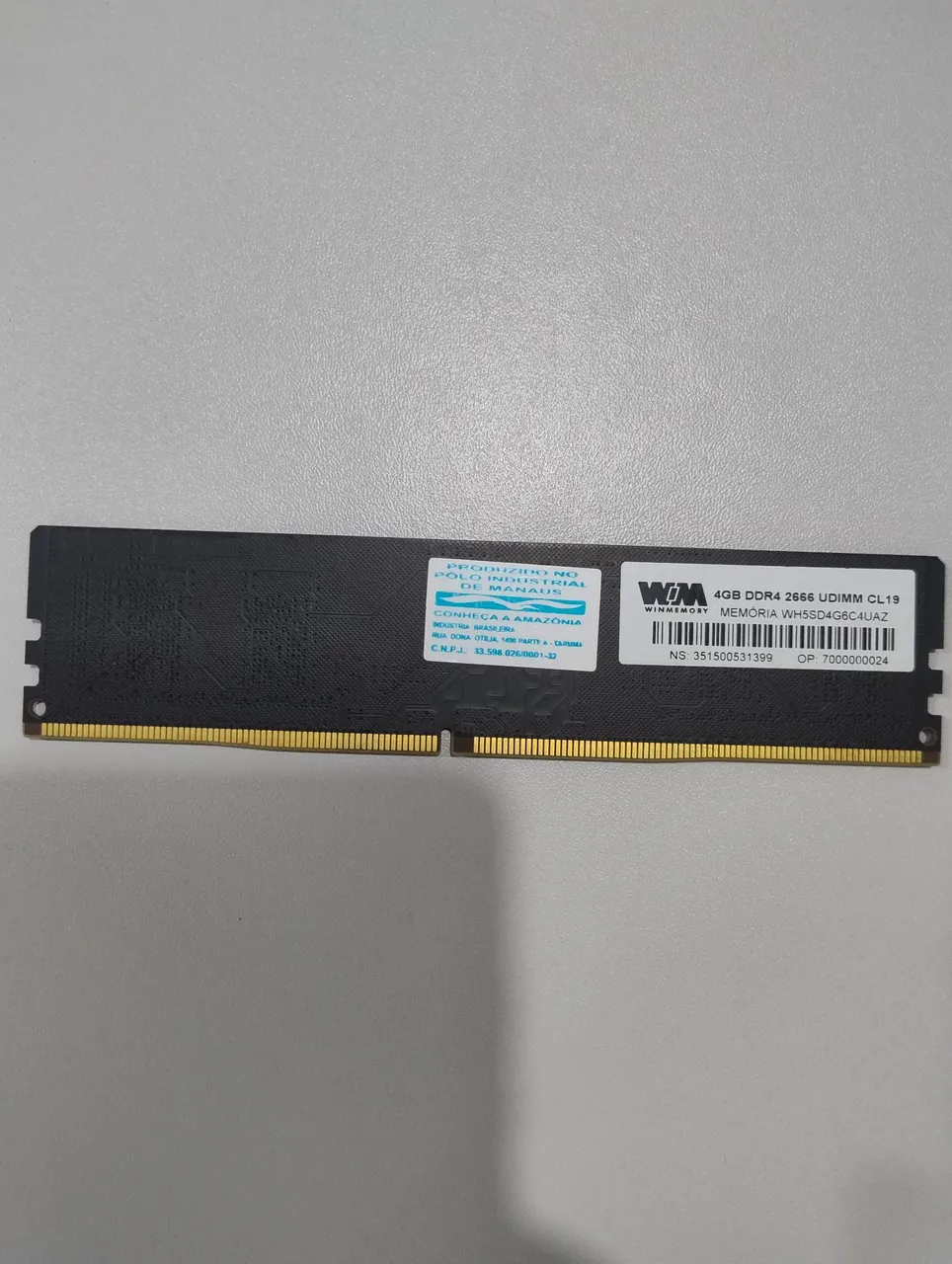 Memória RAM 4GB DDR4 2666MHz Winmemory