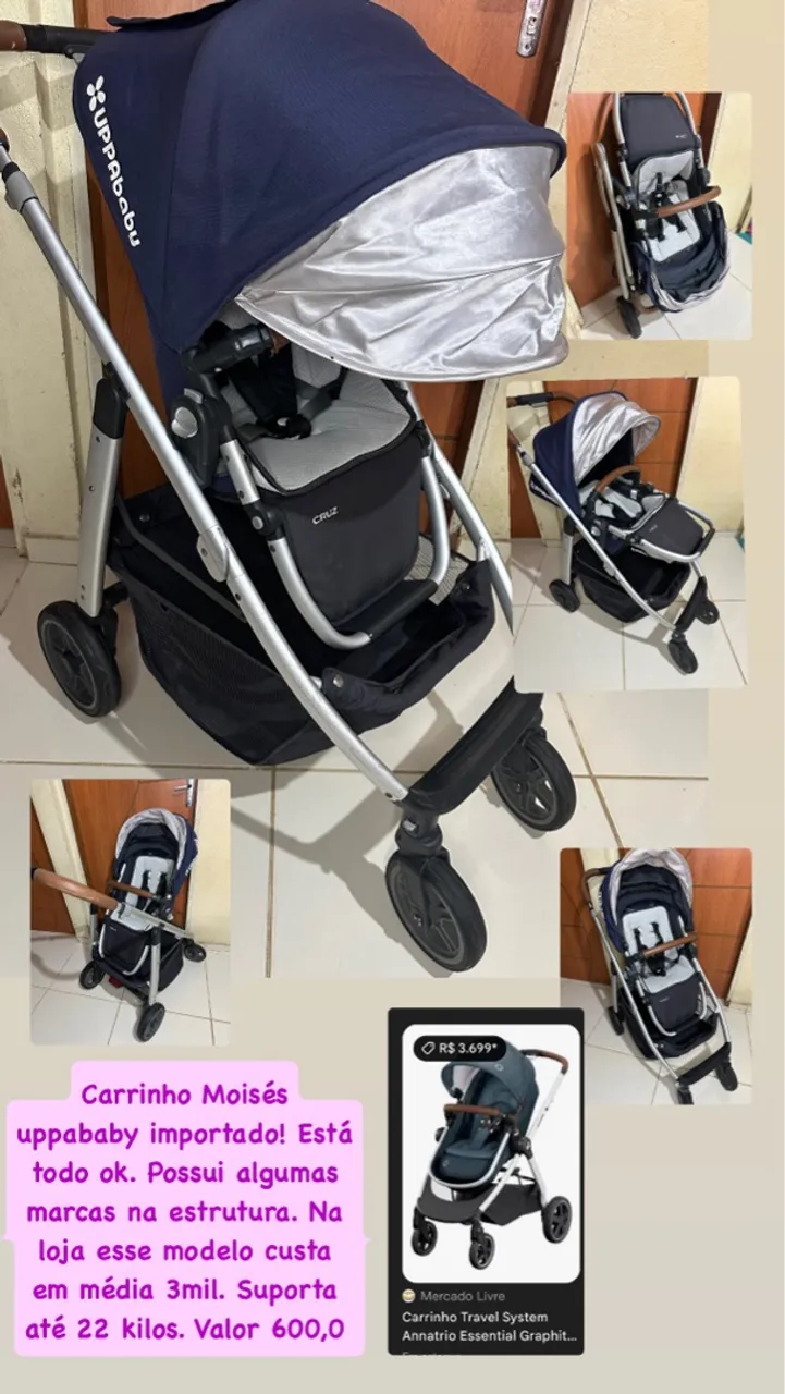Carrinho Moisés Uppababy Cruz Importado