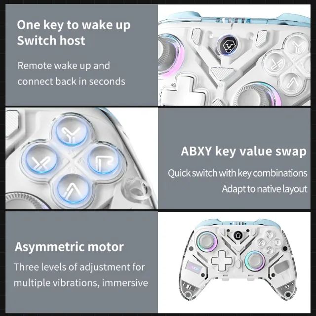 Controle Sem Fio Aolion Al-k10 K10 Rgb Wireless Led Joystick Hall Effect  - Foto 5