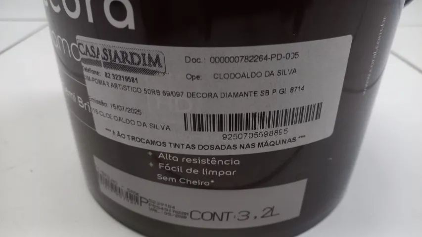 Tintas especiais (dosadas) da marca Coral - Decora Diamante - Pomar Artístico e Azul Suave