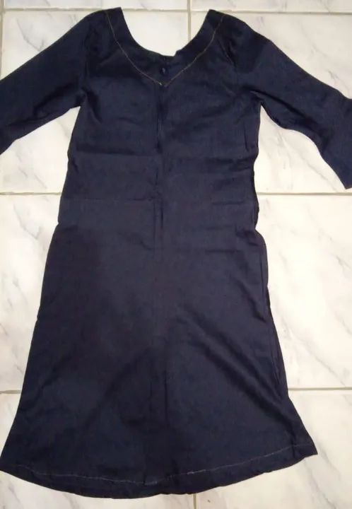 Vestido Azul Escuro Midi-seminovo - Foto 2