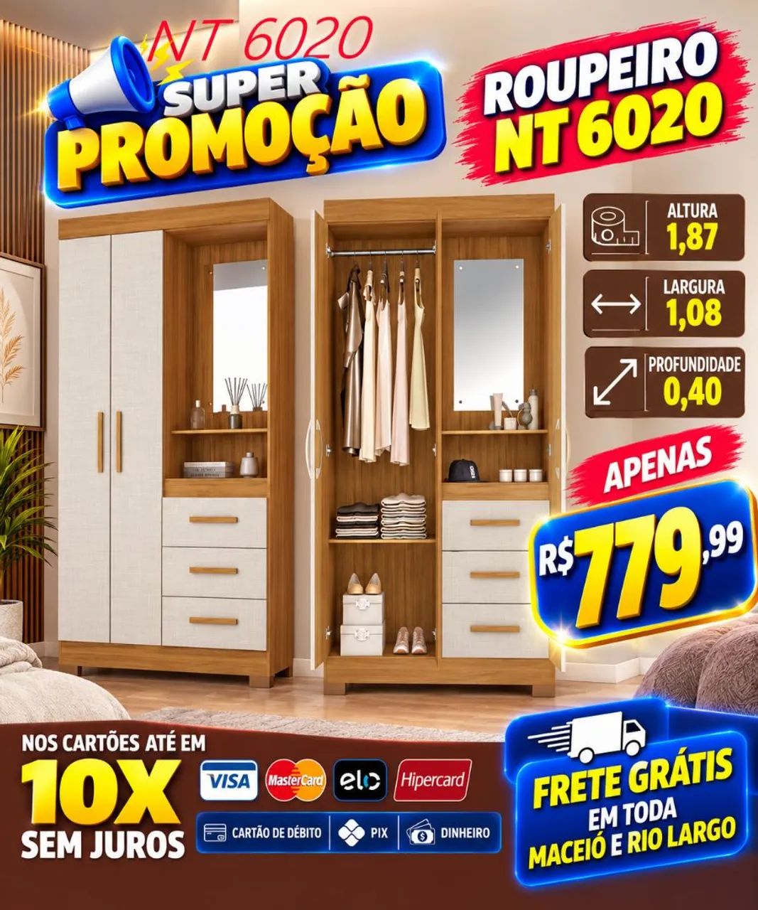 OFERTA ROUPEIRO NT 6020 - Foto 3
