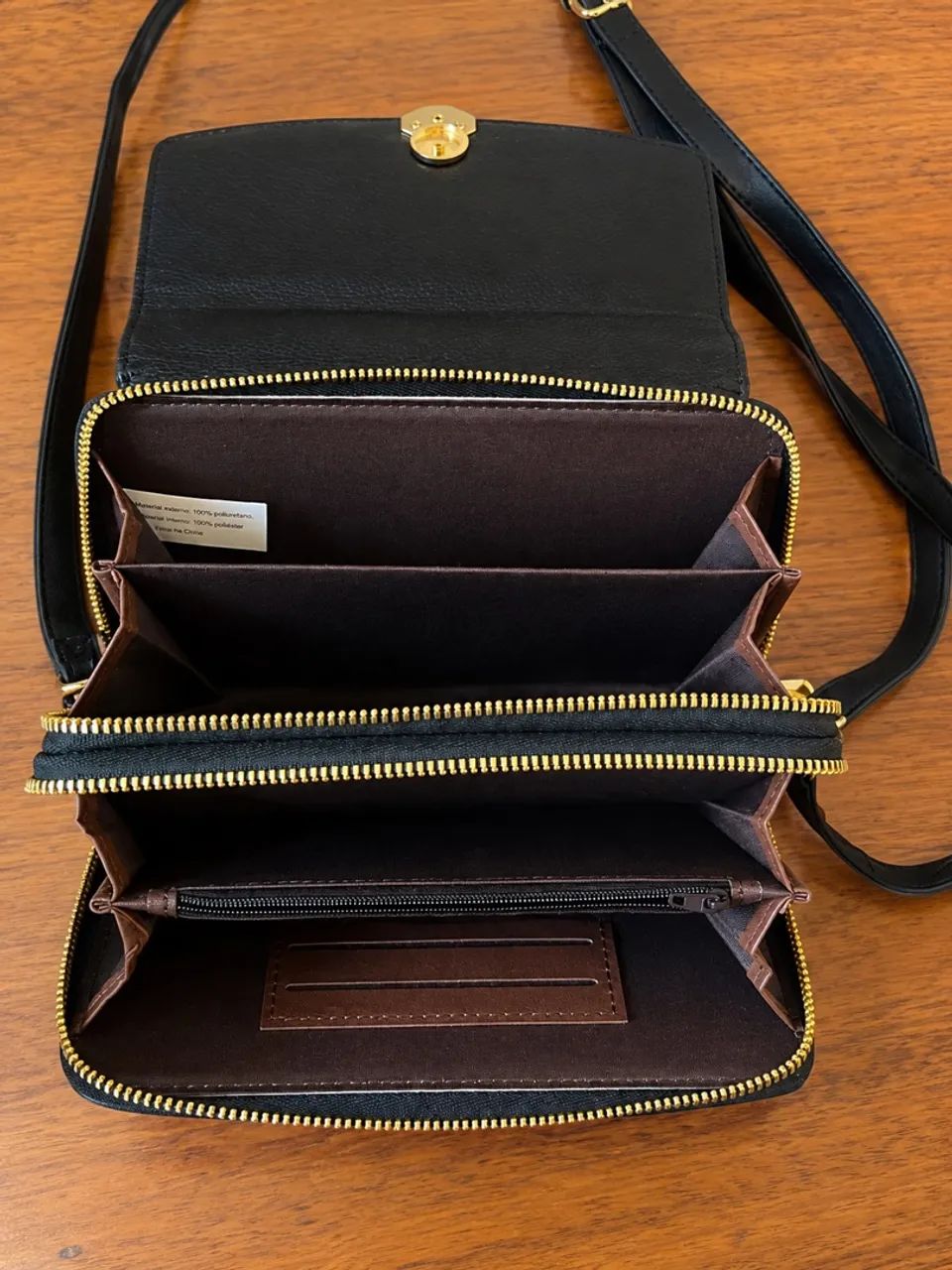 Bolsa preta transversal com alça regulável   - Foto 3
