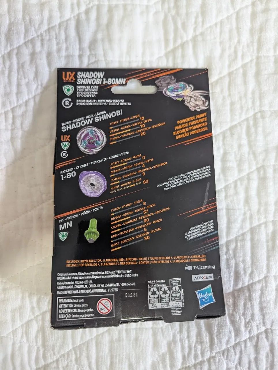 Beyblade X Shadow Shinobi 1-80MN ORIGINAL HASBRO-TAKARA TOMY