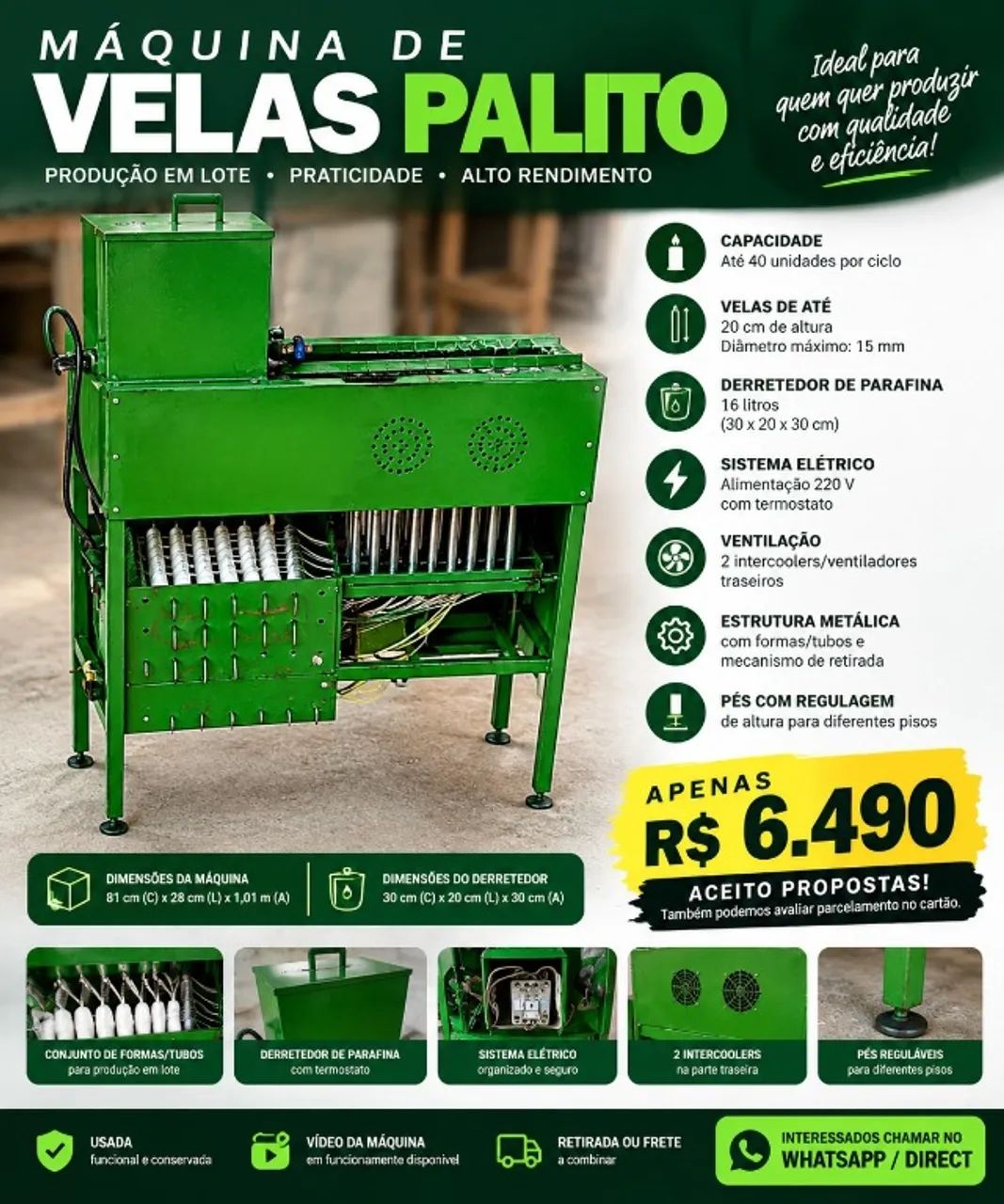 Maquina de Velas Palito 40