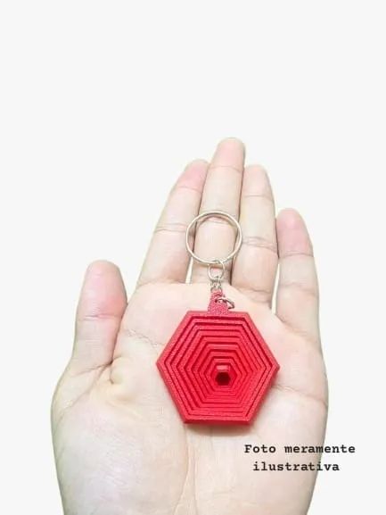 Chaveiro Hexagon Fidge Impressão 3D  - Foto 2