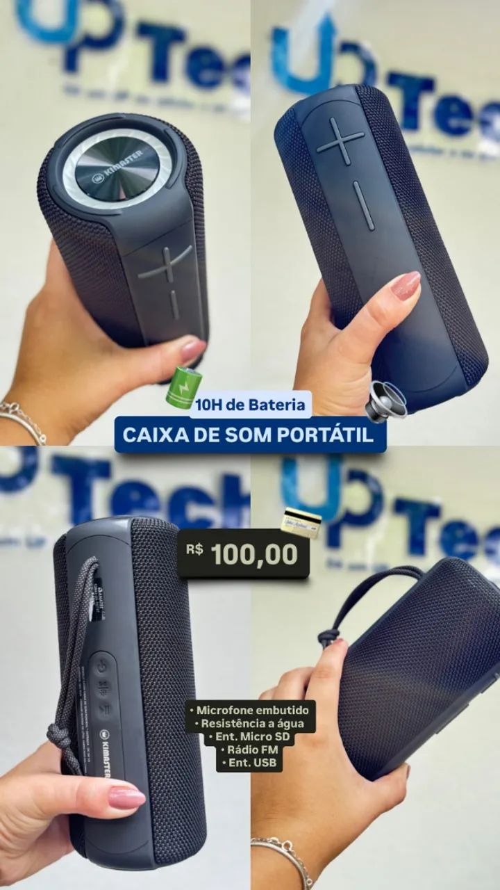 Caixa de Som Bluetooth Portátil com Som Potente!