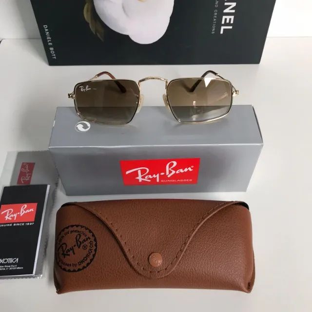 oculos de ray ban sol julie marrom - Foto 3