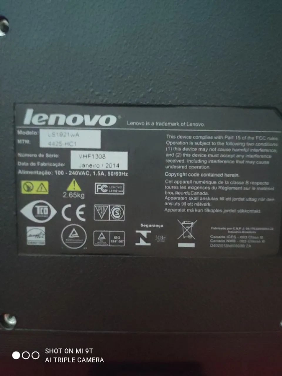 Monitor Lenovo 18,5 Polegadas LCD - Foto 2