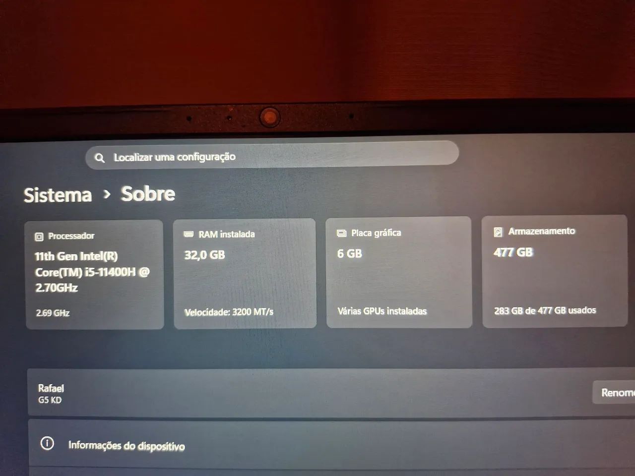 Notebook Gigabyte RTX 3060 32gb de ram  - Foto 3