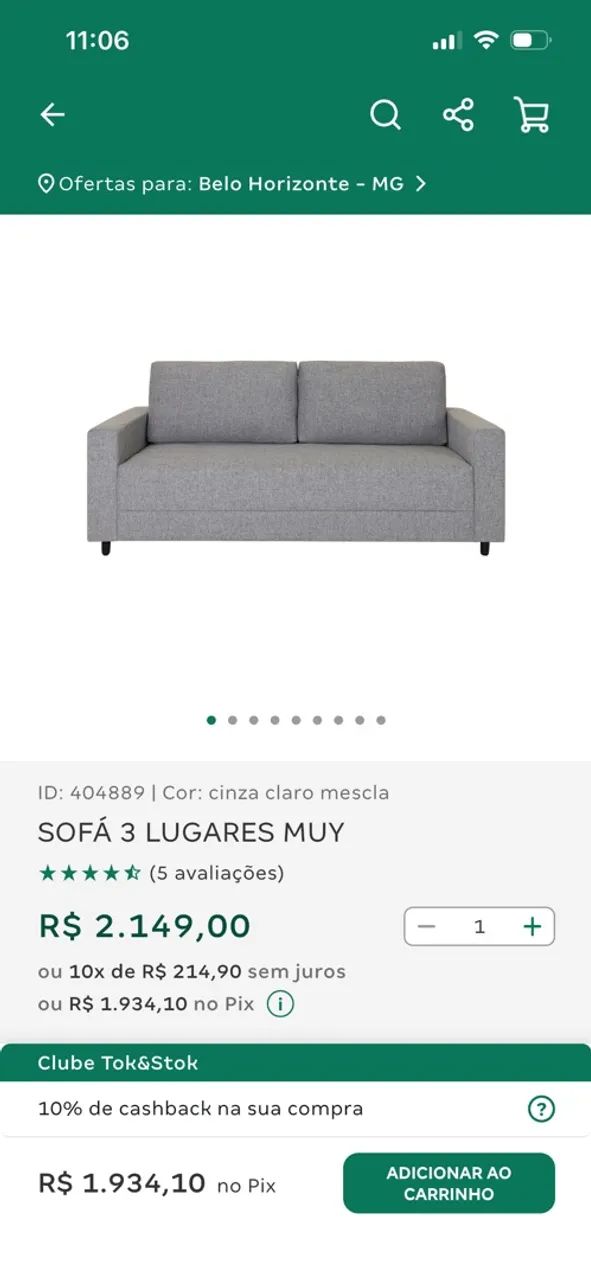 Venda de Sofá 3 lugares - Pouco uso e excelente conservação - Foto 5