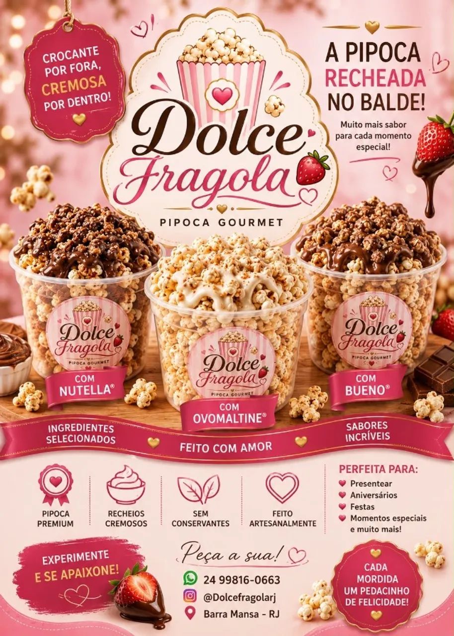 Pipoca gourmet.