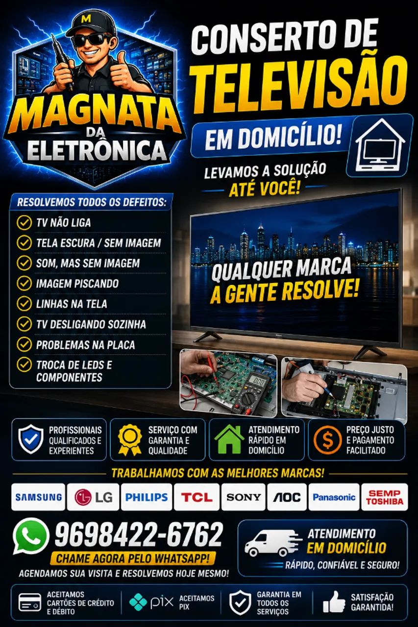 Consertos de televisão em domicílio 