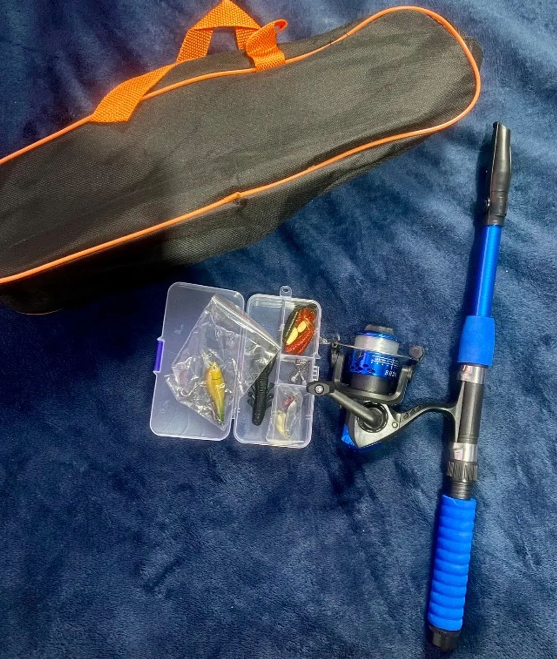 KIT DE PESCA COMPLETA COM ISCAS E ANZÓIS  - Foto 3