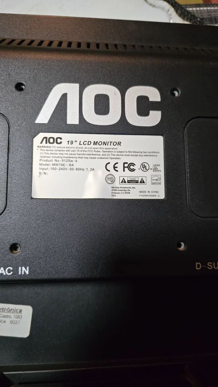 Monitor AOC 19 polegadas  - Foto 4