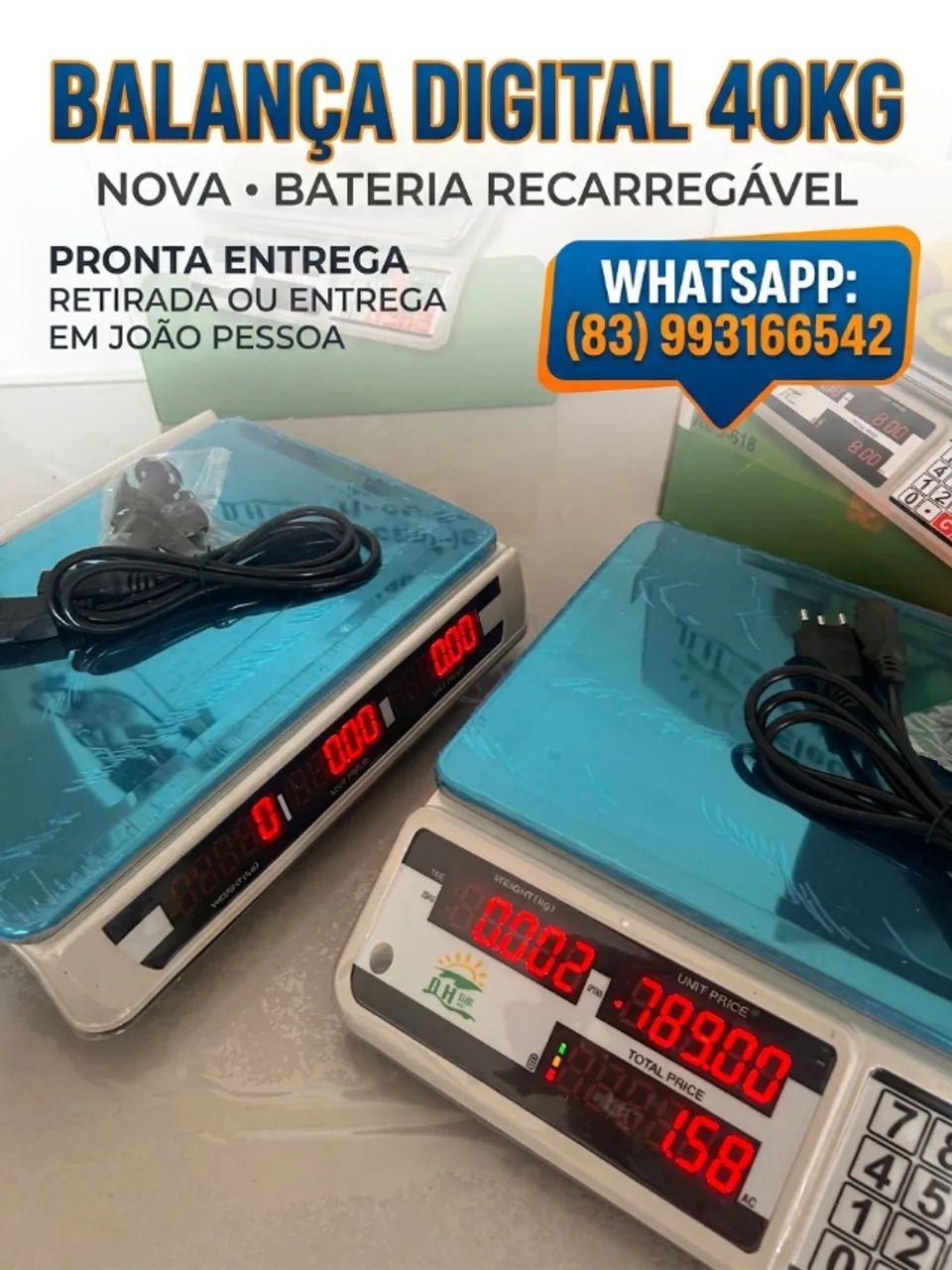 BALANÇA 40K- nova com bateria recarregavel