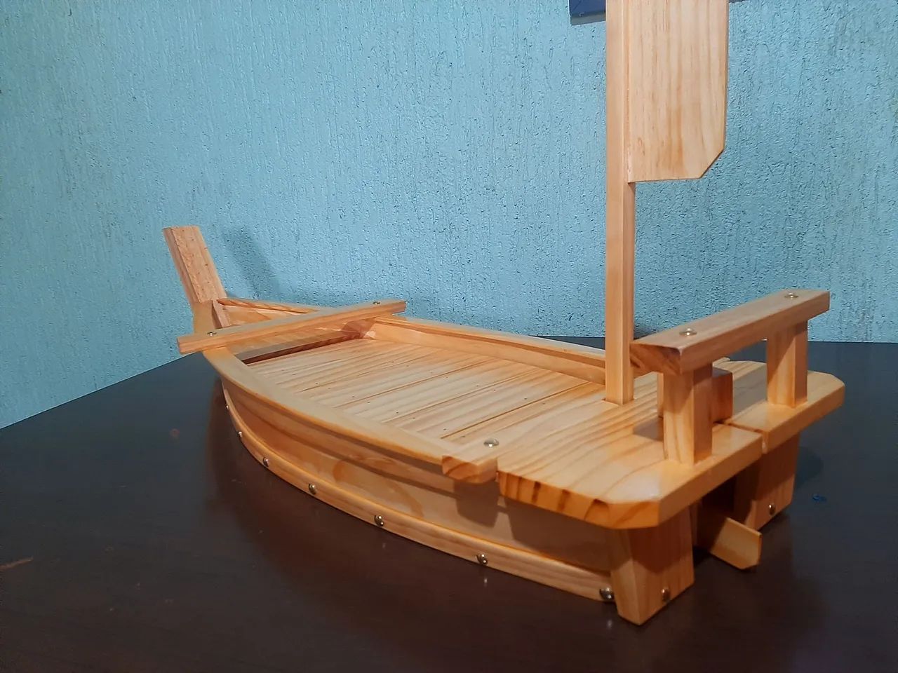 Barco de madeira para sushi  - Foto 4